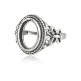 Thai Silver Adjustable Band Ring Base for 8x11mm Cabochons SR0014