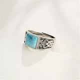 Square Cabochon Ring Setting 925 Sterling Silver Adjustable Band RB020S