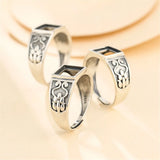 8x8mm Square Cabochon Ring Setting Adjustable Band Thai Silver SR0015