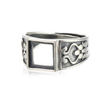 8x8mm Square Cabochon Ring Setting Adjustable Band Thai Silver SR0015