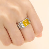 8x8mm Square Cabochon Ring Setting Adjustable Band Thai Silver SR0015