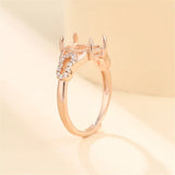 Rose Plated 925 Silver Oval Cabochon Ring Setting