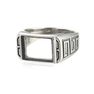 Thai Silver Adjustable Ring Base for 9x12mm Cabochons SR0040