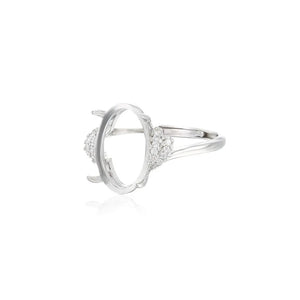 925 Silver Adjustable Ring Blank with Zircon
