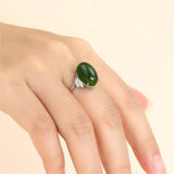 925 Silver Adjustable Ring Blank with Zircon