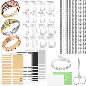 Ring Size Adjuster with Measuring Tool, Invisible Silicone Tightener
