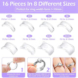 Ring Size Adjuster with Measuring Tool, Invisible Silicone Tightener
