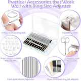 Ring Size Adjuster with Measuring Tool, Invisible Silicone Tightener