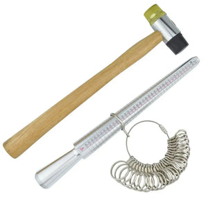 Ring Sizer Mandrel Rubber Hammer Guage 28 Pcs Circle Models Jewelry Tools Kit
