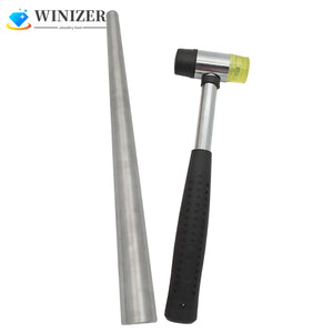 Ring Sizer Mandrel Kit Jewelers Rubber Hammer Mallet with Steel Ring Mandrel