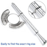 Aluminum Ring Mandrel Dual Measurement Size Metal Rings Sizers Tools Kit