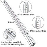 Aluminum Ring Mandrel Dual Measurement Size Metal Rings Sizers Tools Kit