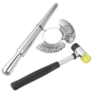 Ring Sizer Tool Set, Aluminum Mandrel & Finger Gauges
