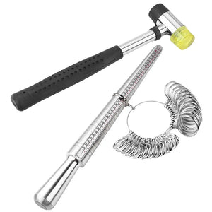 Ring Sizer Tool Set, Aluminum Mandrel & Finger Gauges