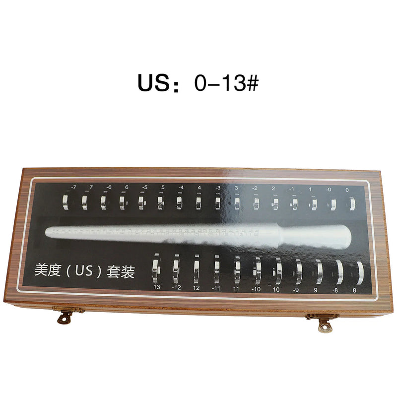 Ring Sizer Set Metal Ring Mandrel Steel Ring Gauge Kit Jewelers Tools US 0-13