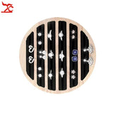 Bamboo Wood Ring Display Tray Round 6 Long Slot Bracelet Tray