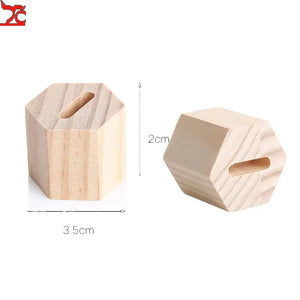 Bamboo Wood Hexagonal Ring Display Stand Jewelry Storage