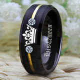 His Queen- Her King Tungsten CZ Women Ring Wedding Anniversary Gift