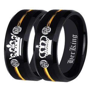 His Queen- Her King Tungsten CZ Women Ring Wedding Anniversary Gift