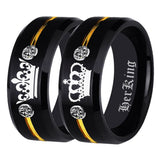 His Queen- Her King Tungsten CZ Women Ring Wedding Anniversary Gift