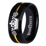 His Queen- Her King Tungsten CZ Women Ring Wedding Anniversary Gift