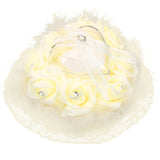 Ring Wedding Pillow Bearer Cushion Rose Holder Gift Ornament Box