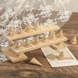 Ring Wood Jewelry Display Stand Organizer Event Holder Wooden Base Decor