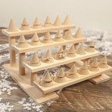 Ring Wood Jewelry Display Stand Organizer Event Holder Wooden Base Decor