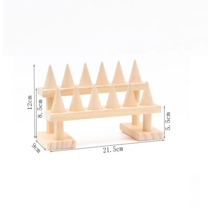 Ring Wood Jewelry Display Stand Organizer Event Holder Wooden Base Decor