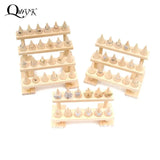 Ring Wood Jewelry Display Stand Organizer Event Holder Wooden Base Decor
