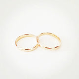 Rose 585 Couple Engagement Ring 4MM Width Wedding Rings