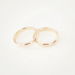 Rose 585 Couple Engagement Ring 4MM Width Wedding Rings