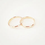 Rose 585 Couple Engagement Ring 4MM Width Wedding Rings
