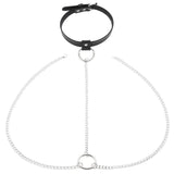 Punk Leather Collar Necklace Choker Chain