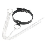 Punk Leather Collar Necklace Choker Chain