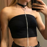 Punk Leather Collar Necklace Choker Chain
