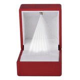 Velvet Ring Display Box LED Light Red