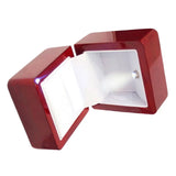 Velvet Ring Display Box LED Light Red