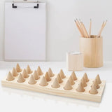 Rings Display Stand 24-Bit Cone Rack Wood Eco-Friendly Thick Tray Rings Storage