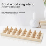 Rings Display Stand 24-Bit Cone Rack Wood Eco-Friendly Thick Tray Rings Storage
