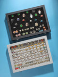 Jewelry Organizer Tray with Clear Lid Velvet Drawer Insert