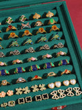 Jewelry Organizer Tray with Clear Lid Velvet Drawer Insert