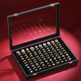 Jewelry Organizer Tray with Clear Lid Velvet Drawer Insert