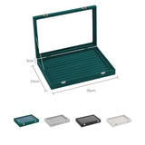 Jewelry Organizer Tray with Clear Lid Velvet Drawer Insert