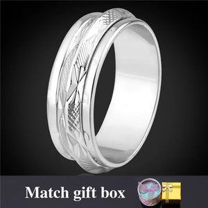 Men's Rotatable Circle Silver Ring R106