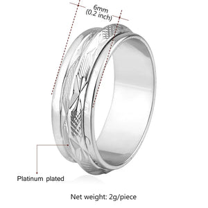 Men's Rotatable Circle Silver Ring R106