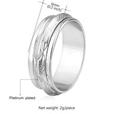 Men's Rotatable Circle Silver Ring R106