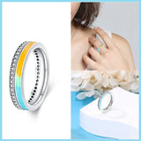 Sterling Silver Rainbow Stars Moon Rings Fine Jewelry