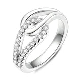 925 Silver Twisted Snake Rings Rose Stackable Wedding Party Engagement Jewelry