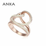 Real Rose Flower Rhinestone Ring Fine Jewelry